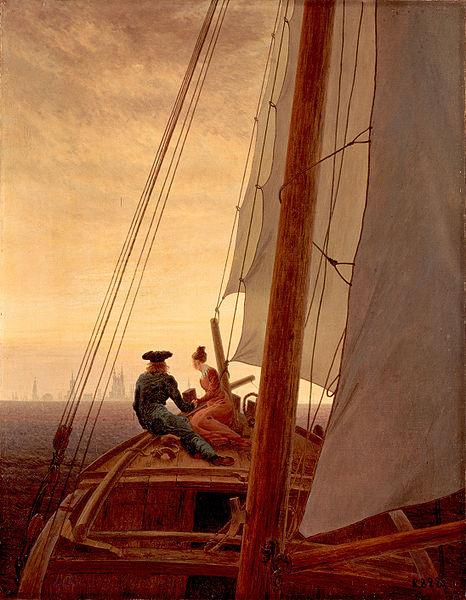 Caspar David Friedrich On a Sailing Ship oil painting picture